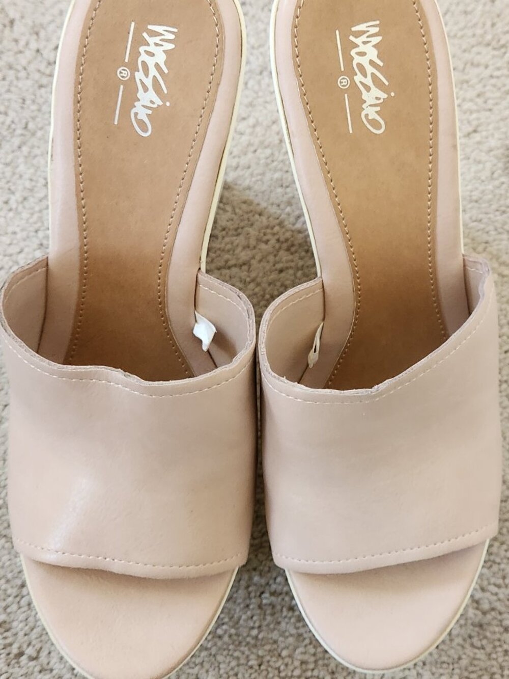 mossimo pleather, pink and white heels.